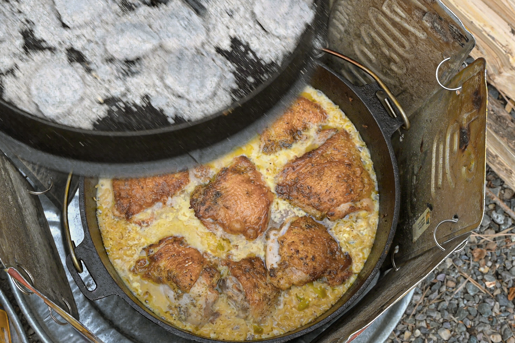 Heating a Camp Cast Iron Dutch Oven
