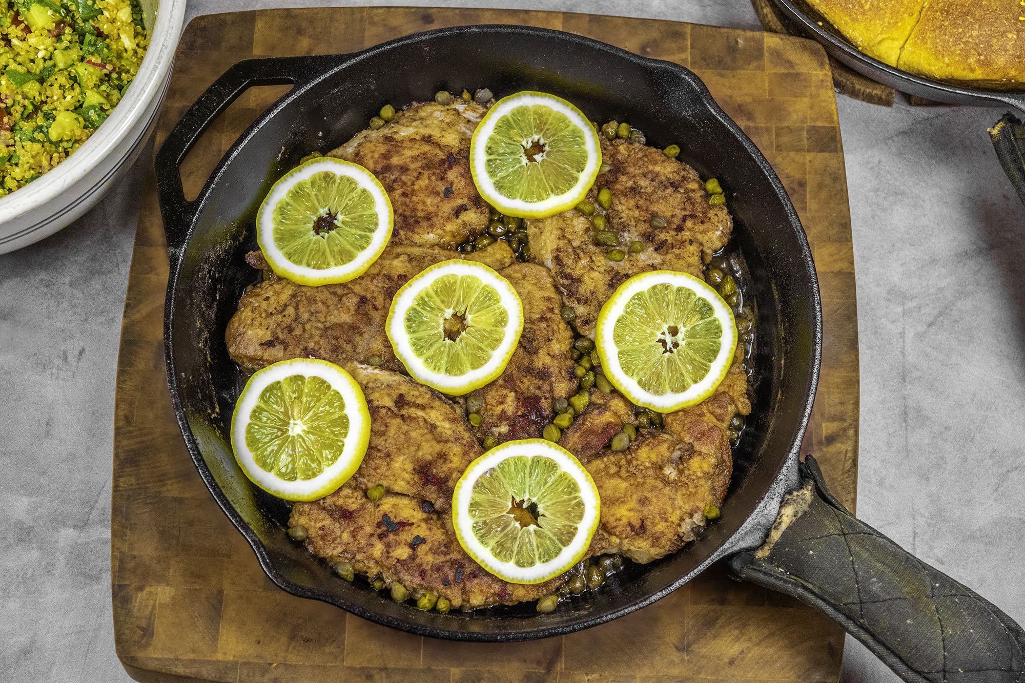 Easy Beer-Brined Chicken Piccata in a Beer and Lemon Sauce Cooked in Cast Iron Recipe
