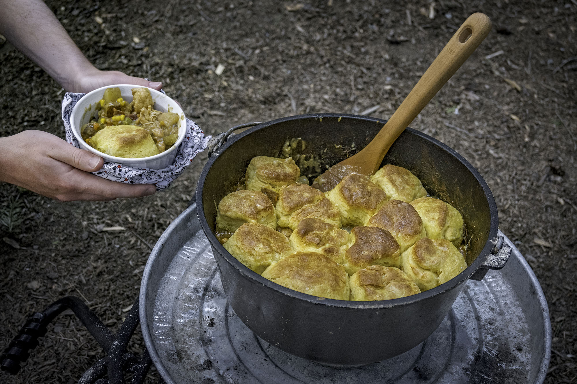Chicken Pot Pie Recipe in the Camp Cast Iron Dutch Oven
