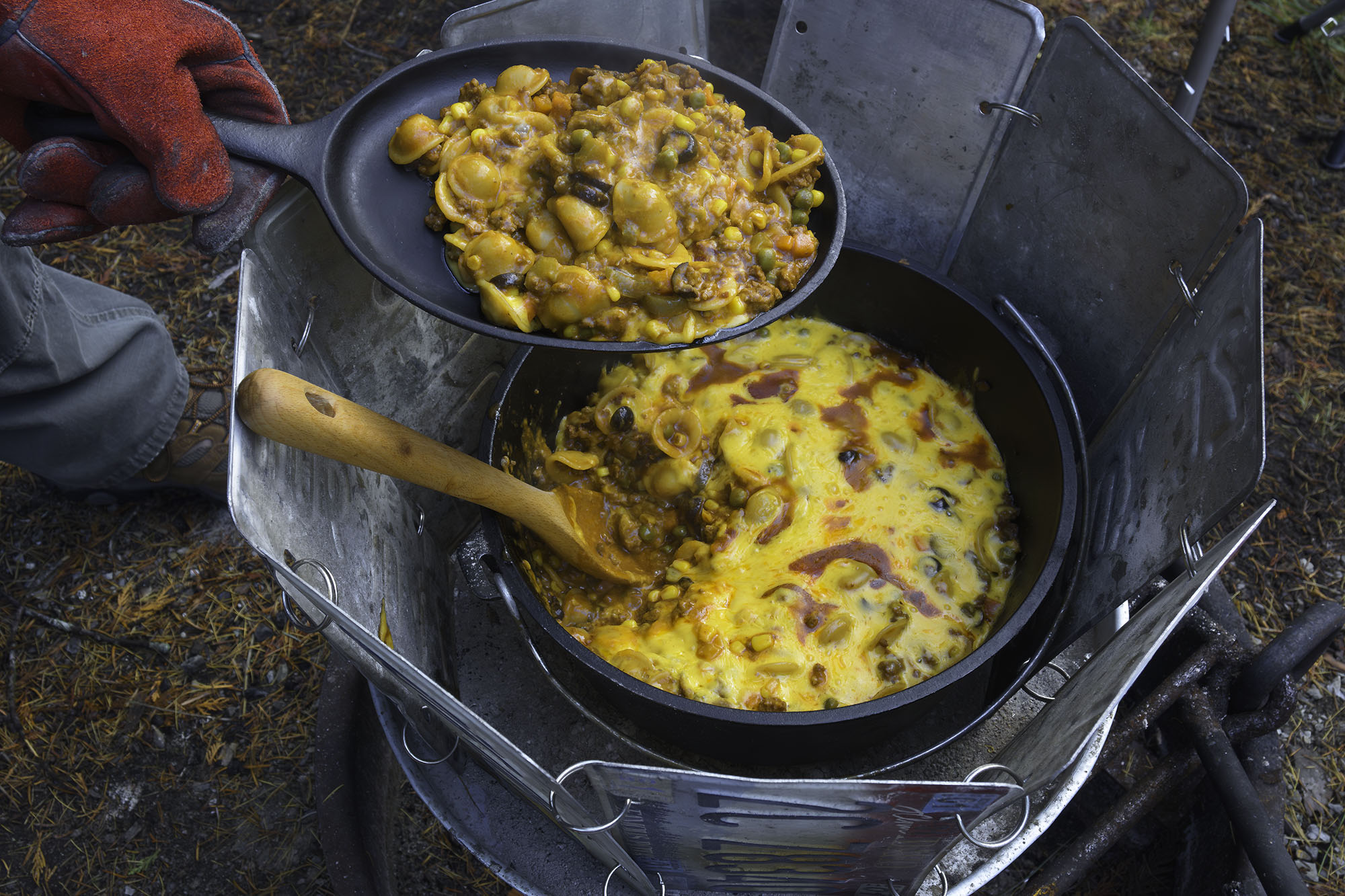 Slumgullion Recipe in a Camp Cast Iron Dutch Oven