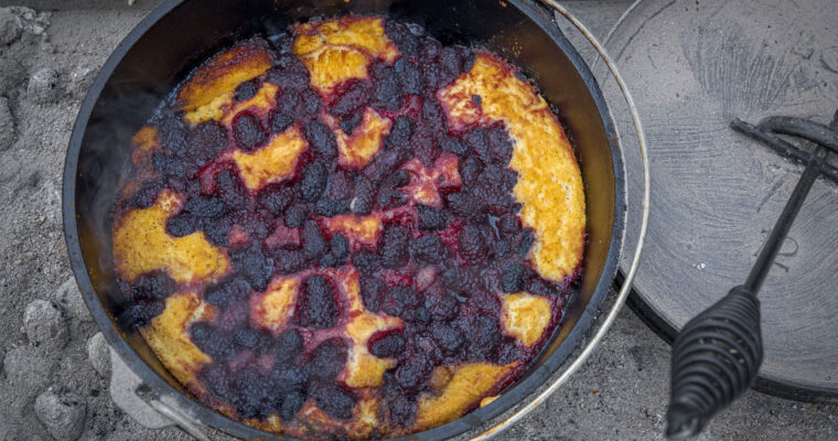 Beer Berry Cobbler Recipe – Cooked in a Camp Cast Iron Dutch Oven